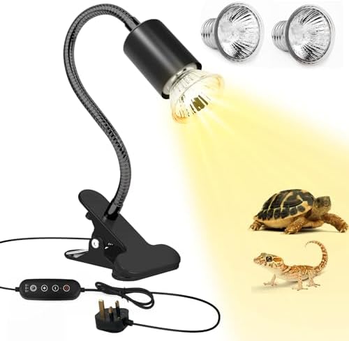 Lampa Żółwie Dwie Żarówki Timer Zacisk