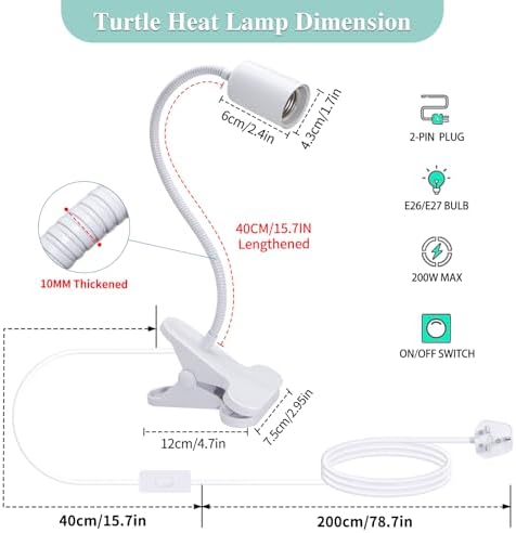 Lampa Grzewcza Żółw Obrotowa Ceramika 360°