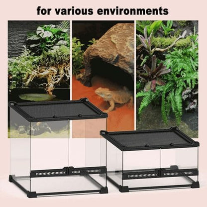 Terrarium Szklane 360° Wentylacja Siatka Górna