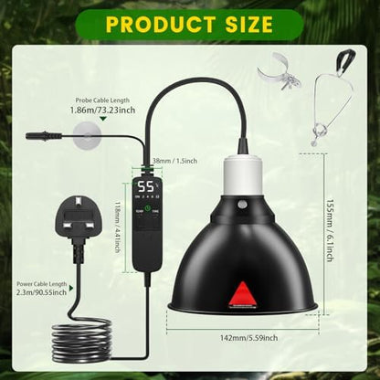 Lampa Wygrzewająca Żółwie Timer 300W E27