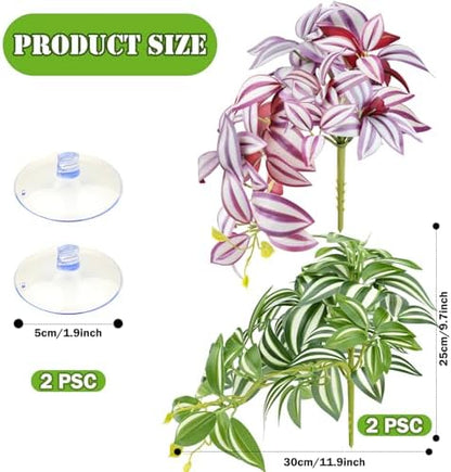 Rośliny Sztuczne Terrarium Przyssawki Fiolet